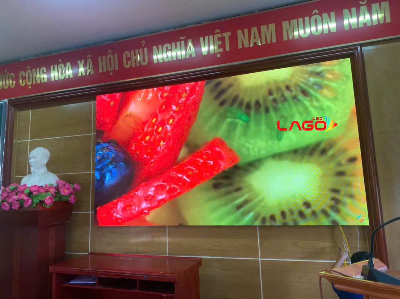 Thi công màn hình Led tại UBND 